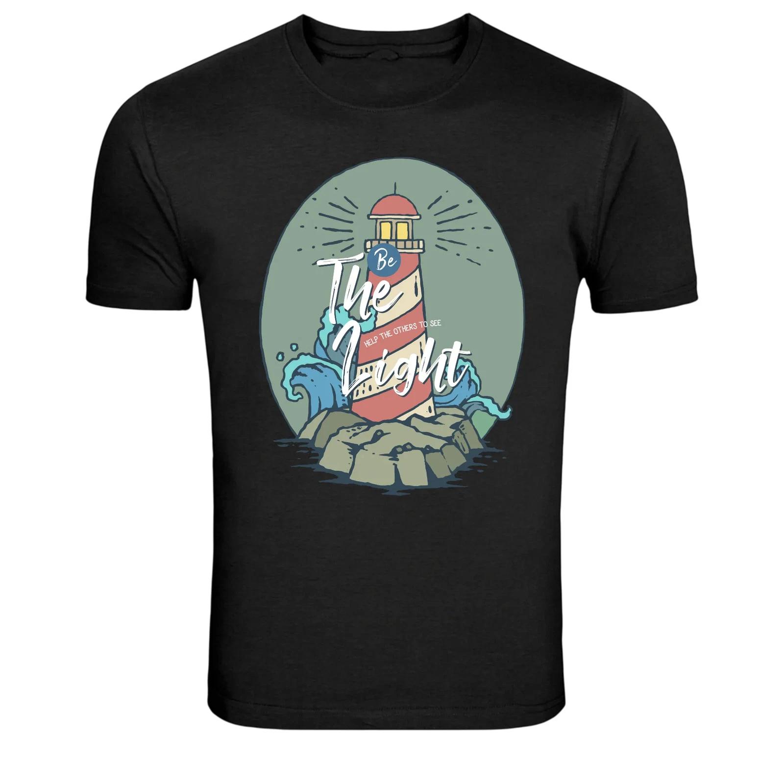 Lighthouse Be The Light Ocean Waves Coastal T-Shirt XS