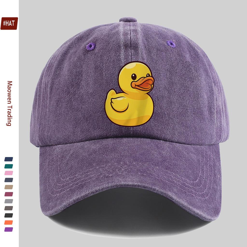 Pc Cute Duck Pattern Printed Baseball Cap Home Decor Hat Adorable Casual Printed Papa Cap Adjustable Strap MultiColor Opti