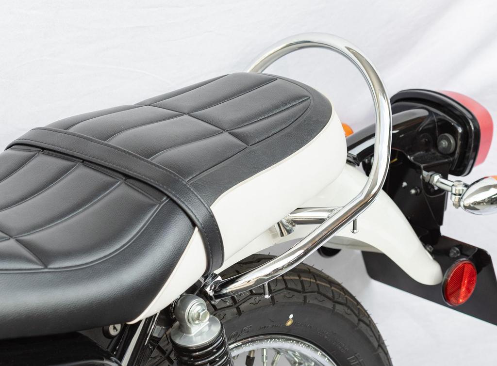 Kijima Meguro Motorcycle Steel Tandem Grip with Assist Grip and Cargo Part Number S1/W230 ('25-) Parts Hook, Plated, 210-557