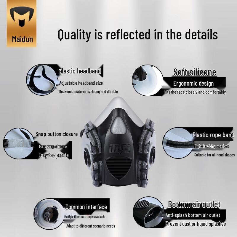 Maidun Half-Face Respirator Mask 7-Piece Set