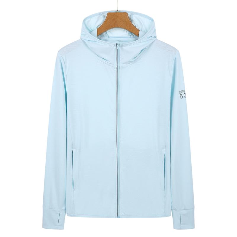 UPF 50+ Sun Protection Hoodie Jacket, Lightweight Ice Silk Breathable Sunscreen Clothing with Pockets for Fishing, Hiking