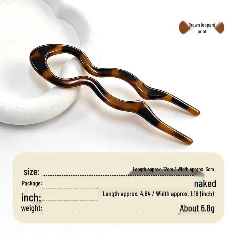 Elegant U-shaped Acrylic Hairpin for Women's Bun - New Chinese Style