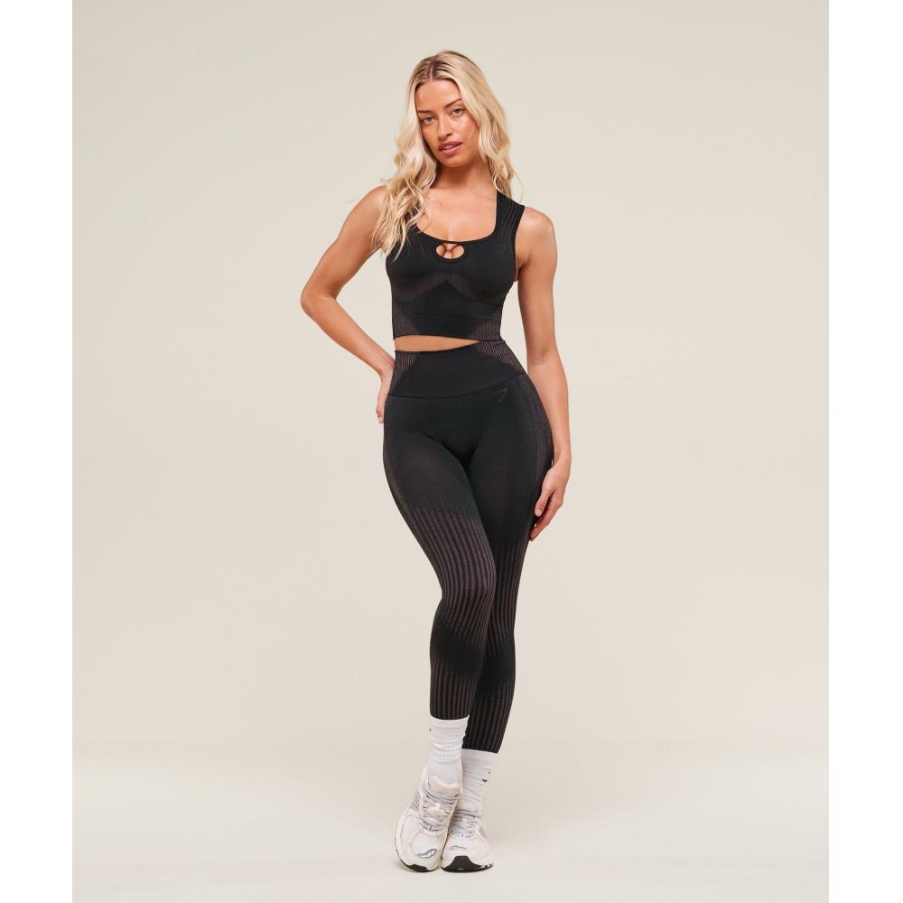 Gymshark Diffuse Seamless Cropped Tank Black Calm Pink B3b9j Bc93