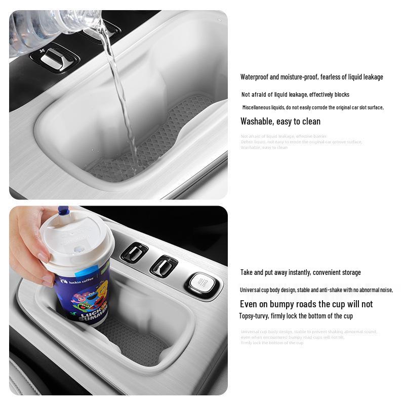 Xiaomi SU7 Silicone Non-slip Shock-absorbing Rear Cup Holder Base for 24 Cars