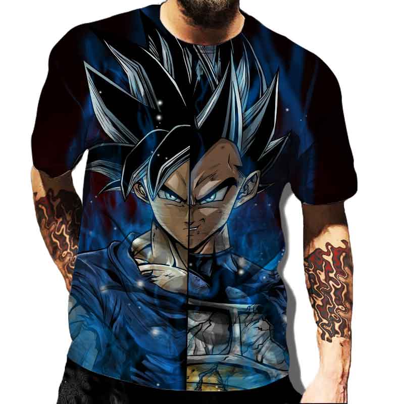 New Dragon Ball Theme Men's Top Fashion Cartoon Cool Children's T-shirt 3D Boys' Short Sleeve Street Summer