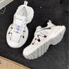 Summer Internet Celebrities Popular Old Shoes Women's 2025 New Mesh Breathable Platform Sports Shoes Leather Soft Sole Casual Shoes