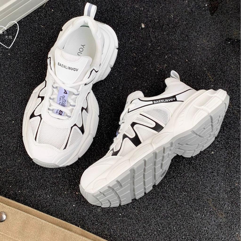 Summer Internet Celebrities Popular Old Shoes Women's 2025 New Mesh Breathable Platform Sports Shoes Leather Soft Sole Casual Shoes
