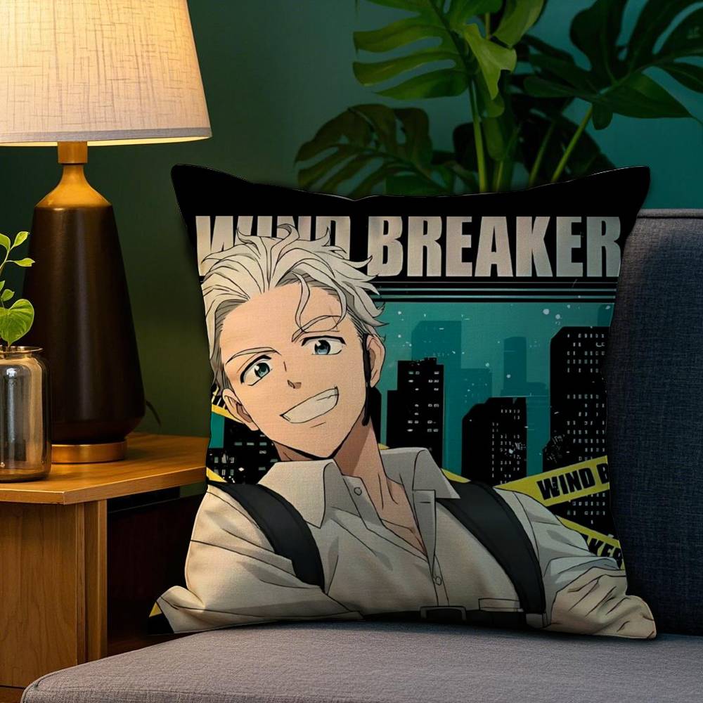 W-Vindjacka Webtoon Kuddfodral Soffa Vardagsrum Sovrum Dubbelsidigt Tryck Fyrkantig Kudde Tupplur Kuddfodral