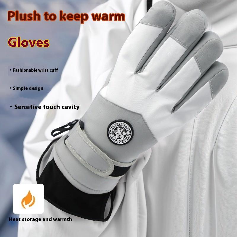 1Pair Autumn And Winter Women'S Gloves Touch Screen Windproof And Warm Riding Snow Play Men'S And Women'S Warm Gloves