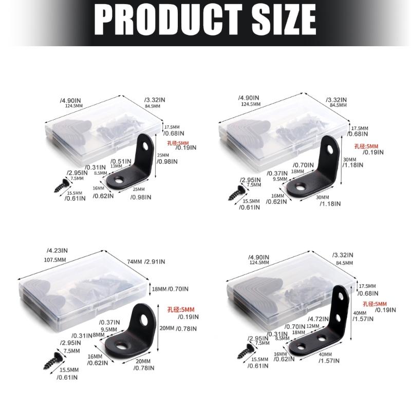 10Pcs L Shaped Corner Brace Stainless Steel 90 Degree Right Angles Metal Brackets for Cabinets Shelves Easy To Install