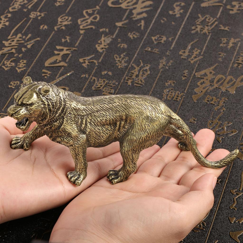 Zodiac Vintage Messing Ornament Neuer Chinesischer Stil Nationaler Trend Dominanter Großer Tiger Tee Haustier Dekoration