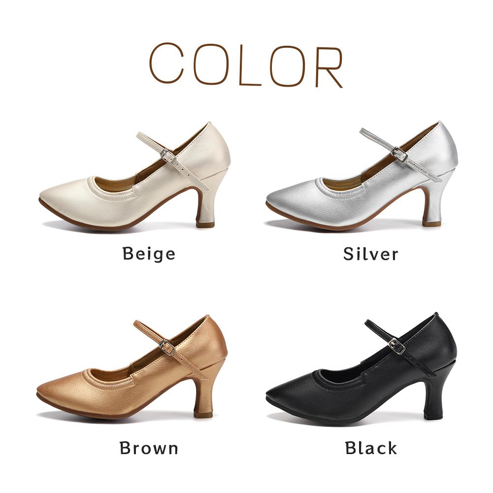 Damskie buty do tańca nowoczesnego z zamkniętymi palcami, miękka podeszwa, średnie obcasy, buty do tańca towarzyskiego
