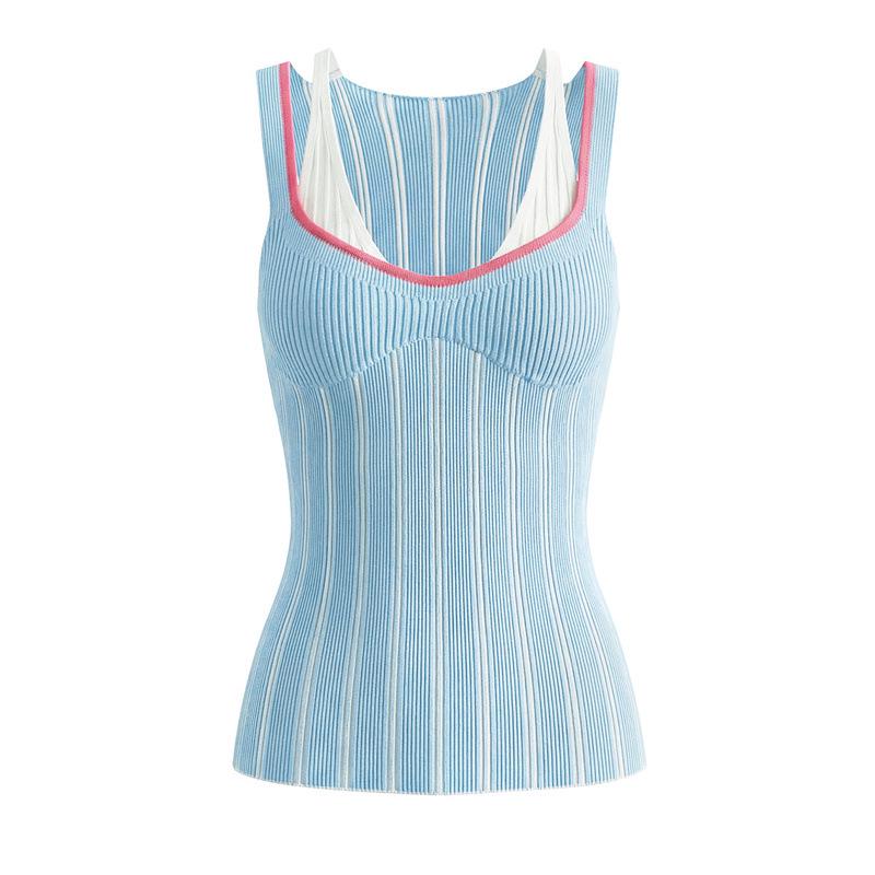 Korean Style Retro Knit Vest, Women s Slim-Fit Sleeveless Top Large