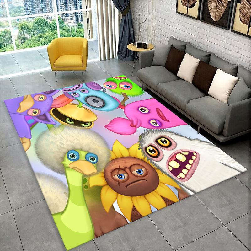 

Music Game My Singing Monsters Cartoon Carpet Rug for Bedroom Living Room Sofa Playroom Doormat Home Decor,Kid Area Rug Non-slip 40x60cm