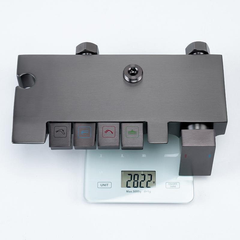 304 Stainless Steel Bathroom Shower Set Nickel/Gray Piano Keys Shower System Set Bathroom Shower Set Hot and Cold Shower Faucet