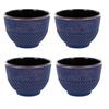 4 Cast Iron Cups Blue and Bronze 0.15 L