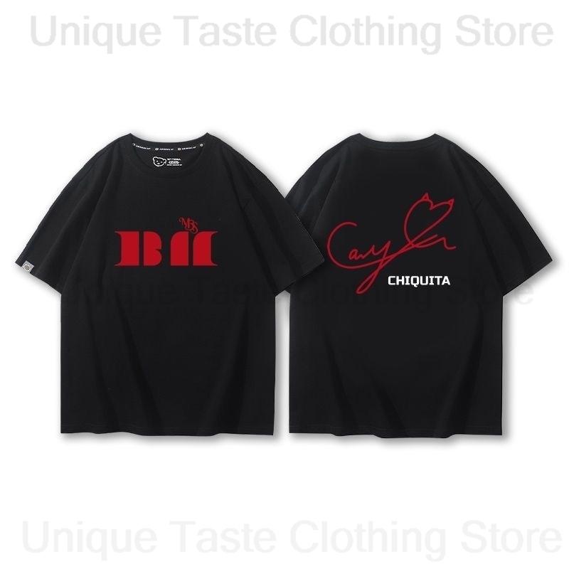 New BABYMONSTER T Shirt Concert HELLO MONSTERS Tshirt Kpop Women Unisex Summer Cotton Short Sleeve Tee Babymonster Fans Clothes
