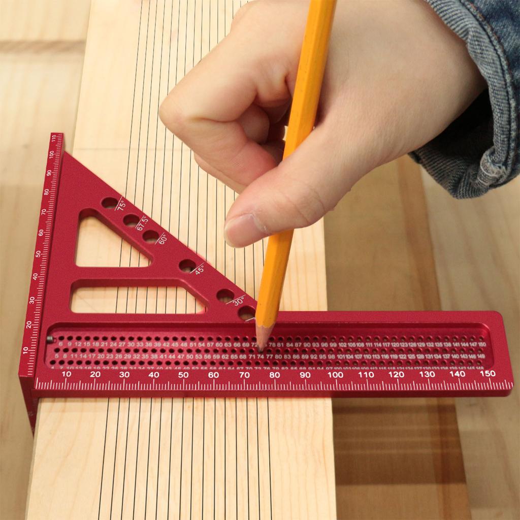 3D Multi Angle Measuring Ruler Woodworking Square Protractor Triangle Layout Measuring Tool 22.5-75 Degree Protractor