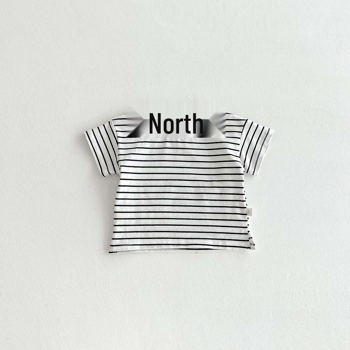 

Летний рубчатый детский комбинезон и футболка с мультяшным принтом - Корейский стиль 73 cm