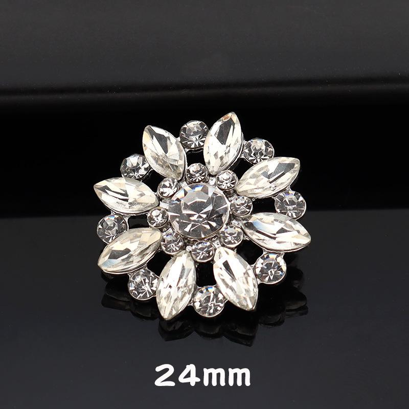 5 Stück High-End Metall Diamantenbesetzte Mantelknöpfe Kinder Pelzknöpfe Nerzknöpfe Mode Blütenblatt Strassknöpfe