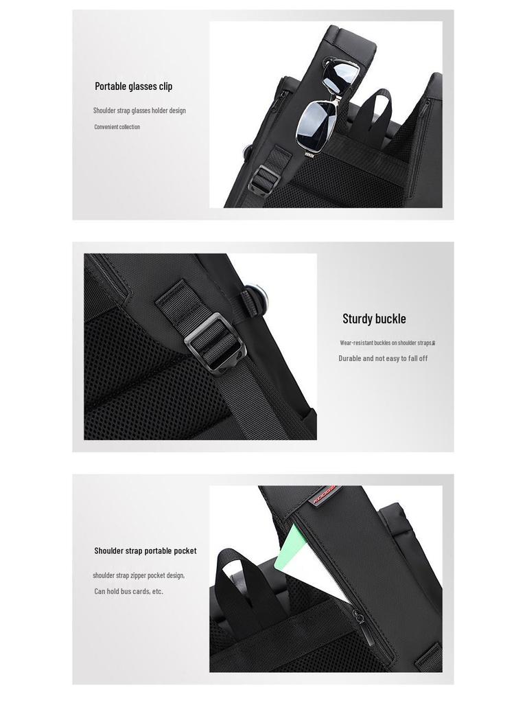 Cool Craftsman Waterproof Roll-Top Backpack: Expandable, Large Capacity, Simple Business Charging Backpack for Men and Women.