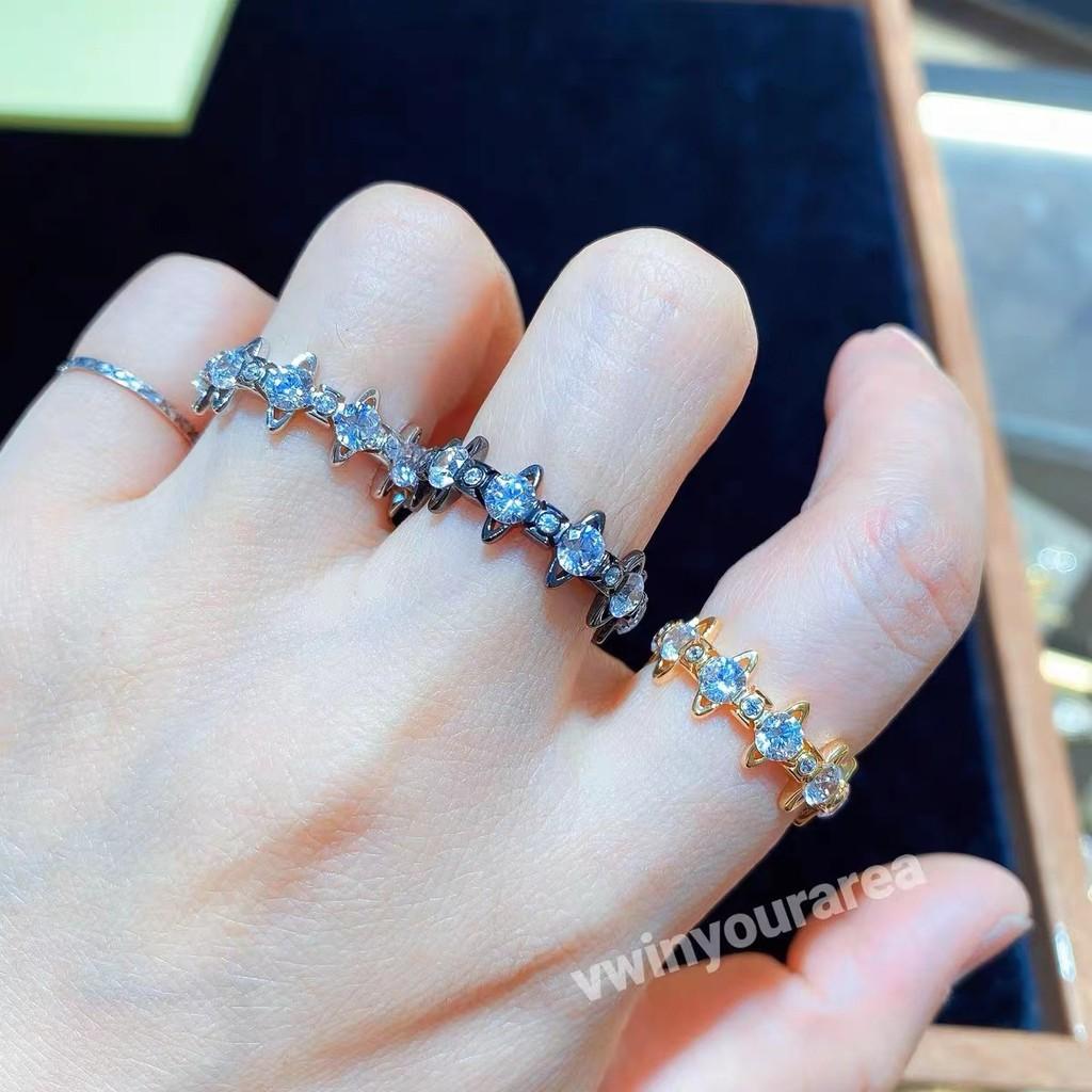 Gemstone Ring Saturn  Elegant Design Openended Fashion" Womens