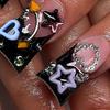 False Nails with Jelly Glue Heart Star Pattern Removable Artificial Nails Non-irritating Easy Apply Nail Art Stickers