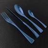High Quality Blue Dinnerware Cutlery Set Mirror Flatware Set 18/10 Stainless Steel Western Steak Knife Family Kitchen Accessories