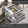Handun Titanium Gray Series Double-Layer Glass Kitchen Cabinet Drawer