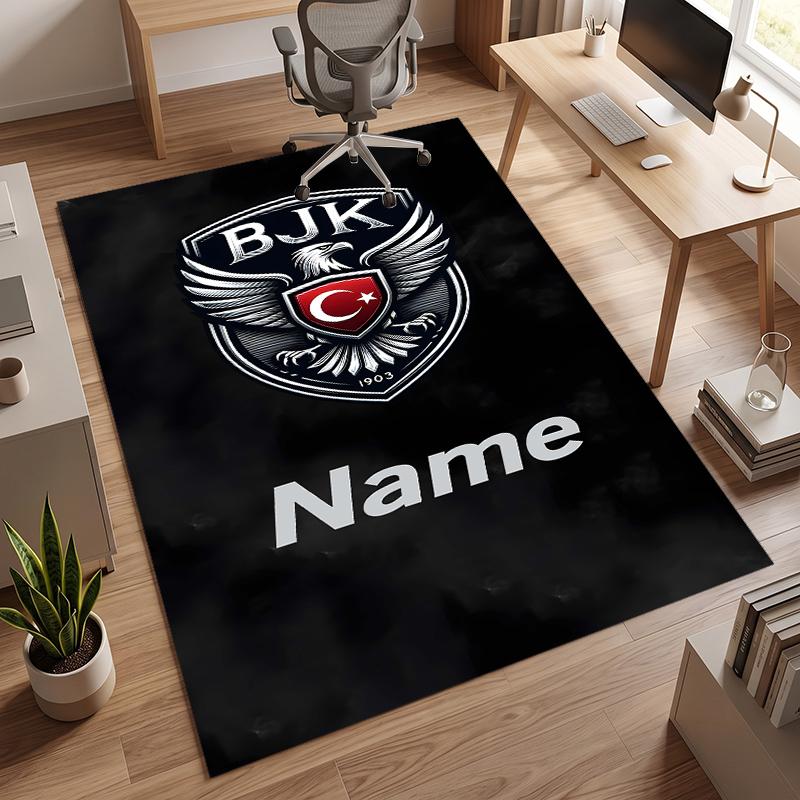 BJK FC (5) Personalized name Office Carpet Stylish Decor for Living Room Bedroom Kitchen