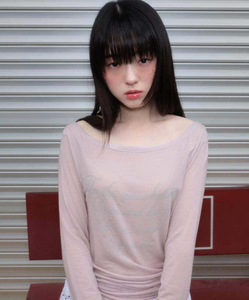 ROSEFRANTZ Lettering Angel Long Sleeve [Pink]