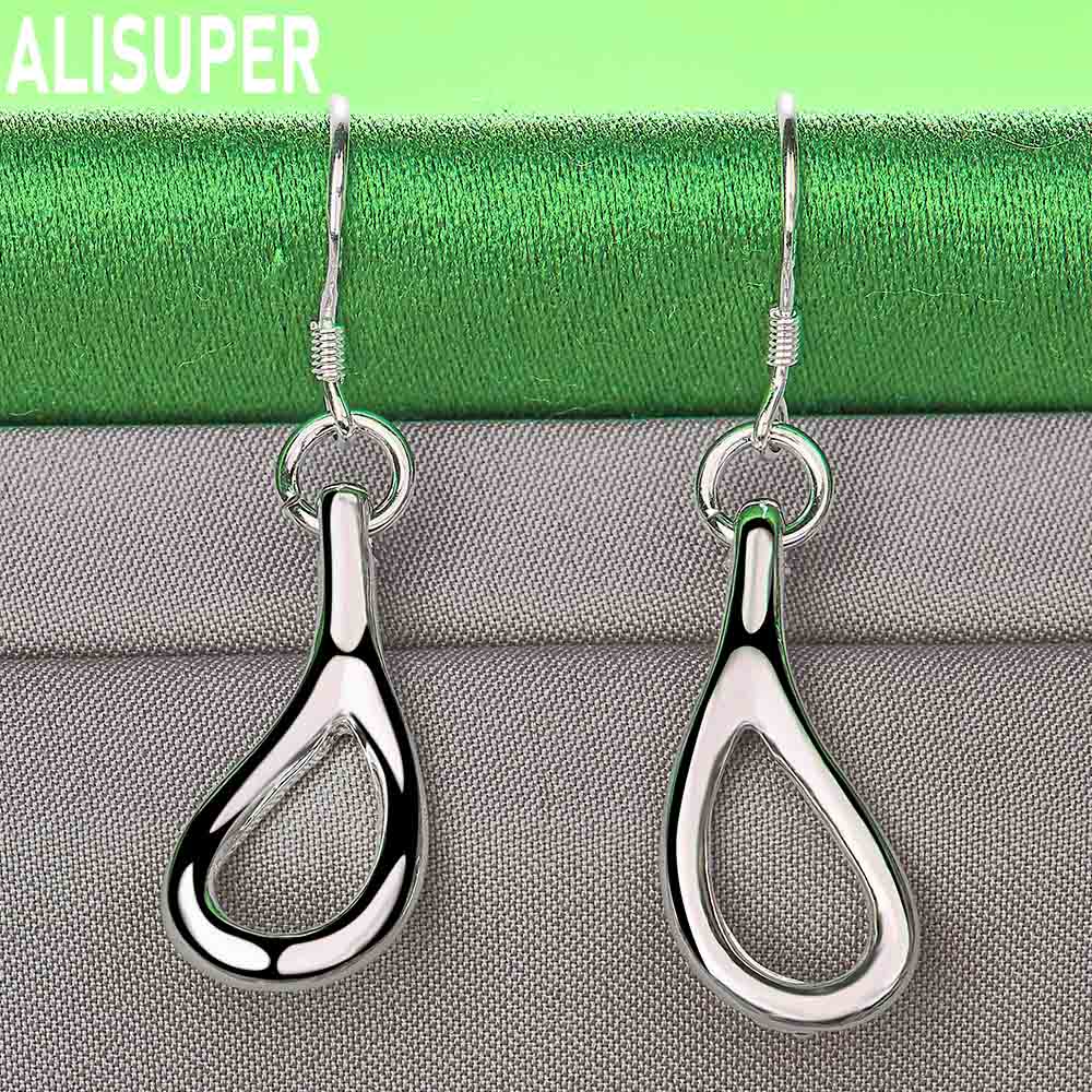 925 Sterling Silver Polished Openwork Teardrop Earrings - Fashion Gift Jewelry