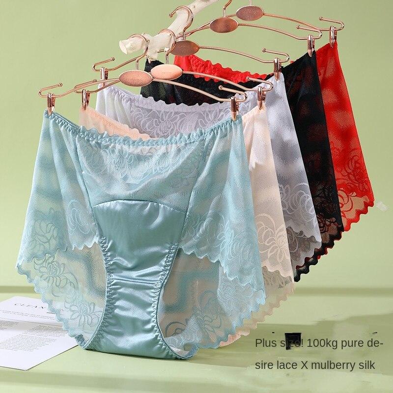 

XL-3XL 100 кг Нижнее белье Сексуальное кружево Высокая талия Бесследные сетчатые трусы