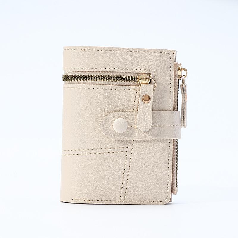 Solid Color Wallet  Short Card Holder Luxury Designer Solid Color Clutch Bag Ultra-Thin Leather Wallet For Women