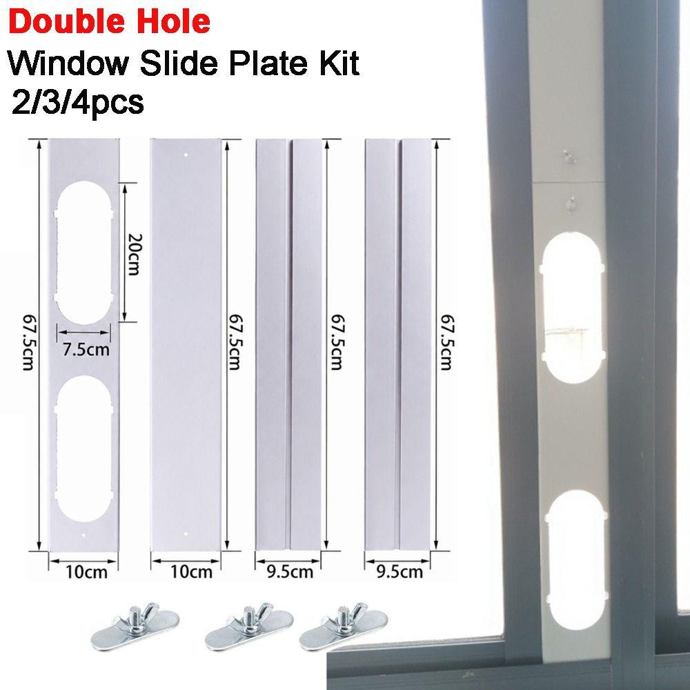 2/3/4pcs Double Hole Window Sealing Plate Air Conditioner Window Kit Portable Air Conditioner