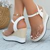 Wedge Heel Sandals Summer One-strap Versatile Shoes Casual Thick-soled High-heeled Sandals