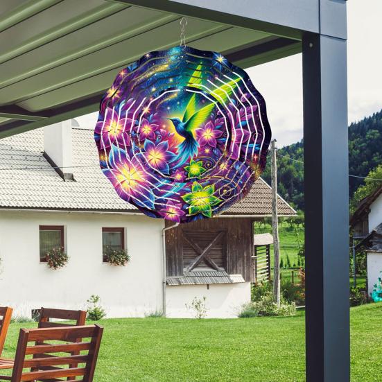 Dragonfly Wind Spinner Bird Kinetic Spinner Hanging Animated Wind Spinner with 3D Animation Effect for Outdoor Yard Garden Decoration