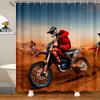 Dirt Bike Shower Curtain Boys Bathroom Bathtubs Motocross Rider Extreme Sports Bath Mountain Curtains Polyester Perfect For