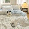 Ins Duvet Cover Set Floral Single Double Queen Size Flat Sheet Pillowcase No Filler Home Decor Girl Soft Bedding Set