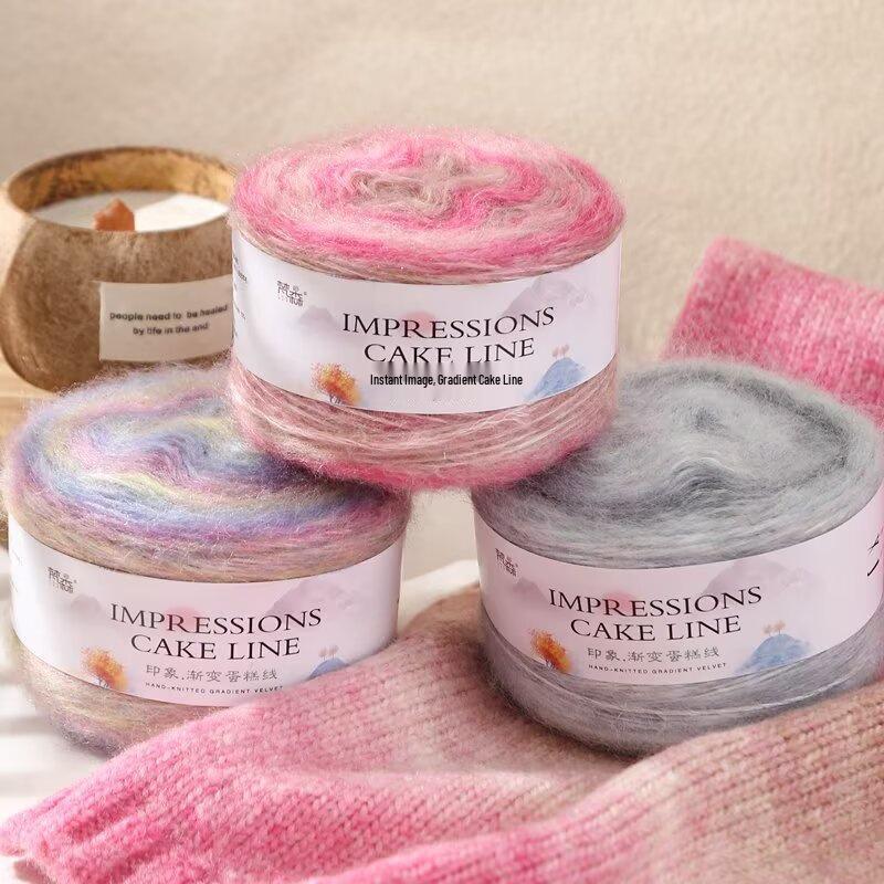 Impression Gradient Silk Wool Mohair Yarn Ball for Hand-Knitting & Crochet