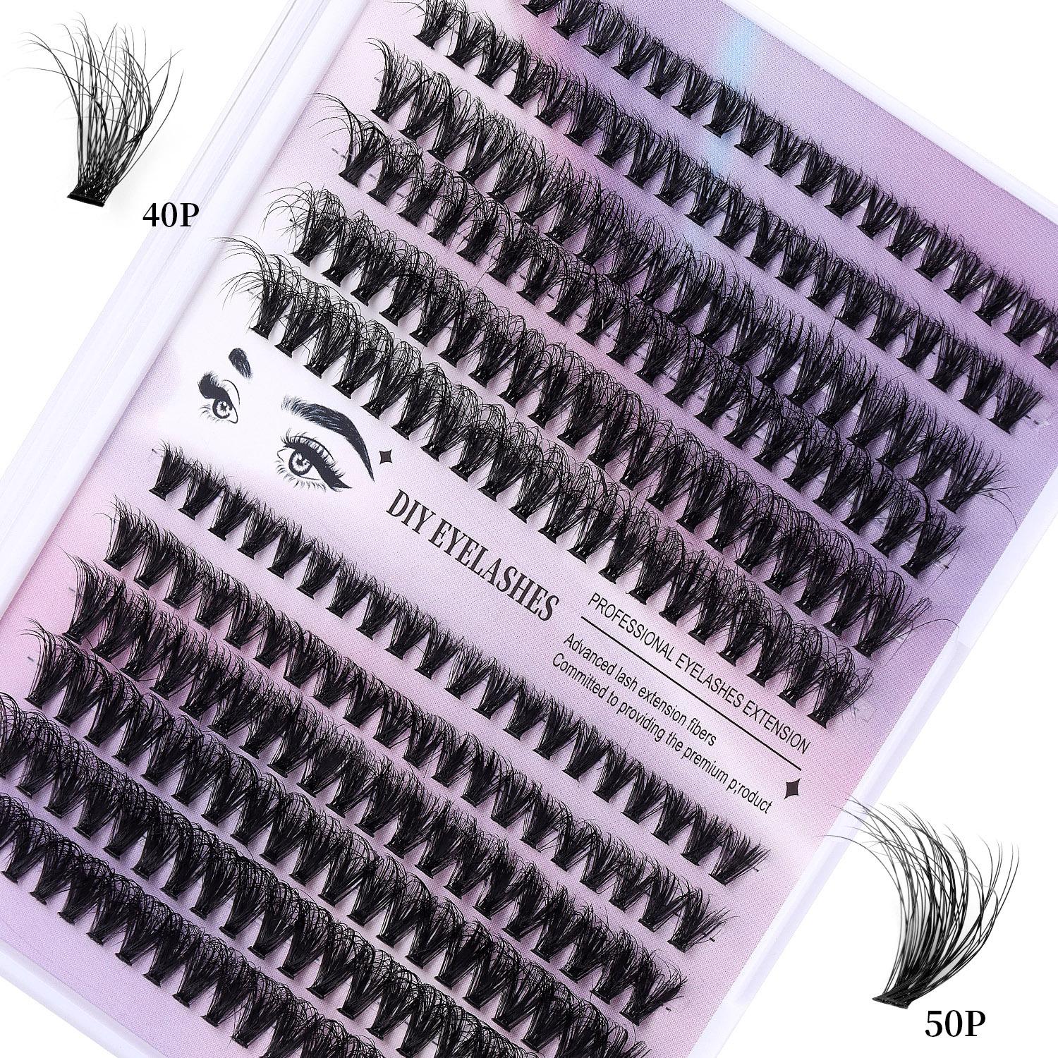 

Diy Segmented Fried Hair Single Cluster False Eyelashes 12 Rows Large Capacity Daily Makeup