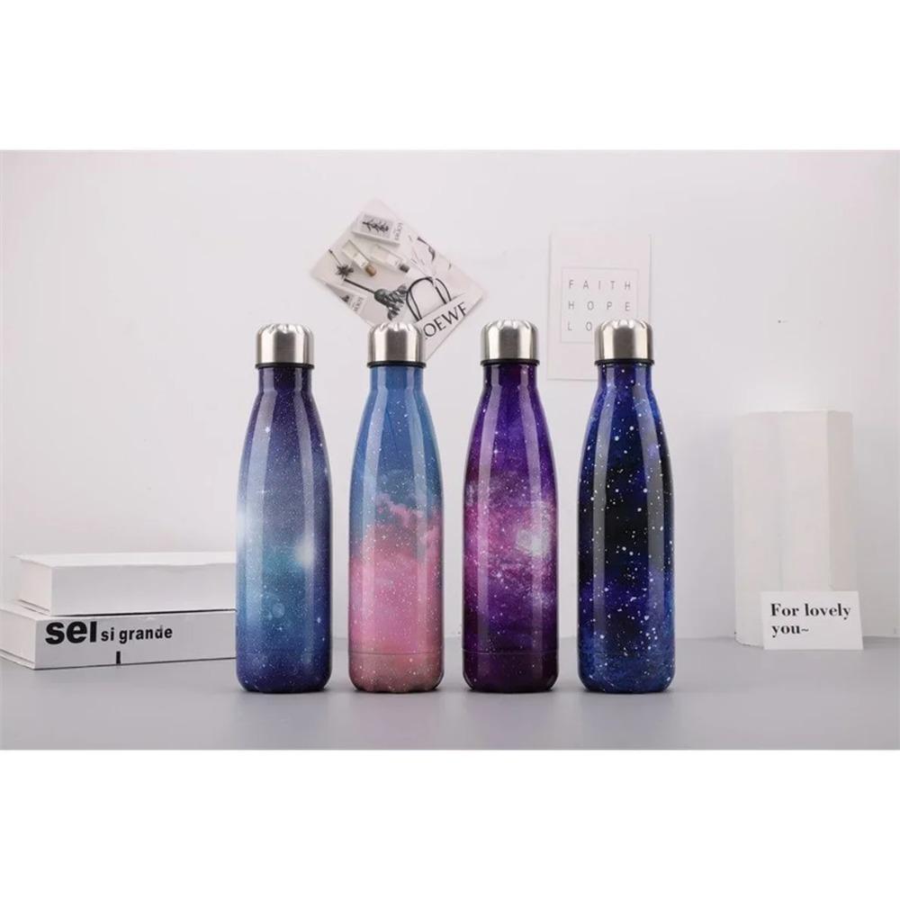 500ml Sportvattenflaska Elektroplätering Cola-mugg 304 Rostfritt Stål Vakuumisolerad Drickartiklar Dricksglas Personlighet