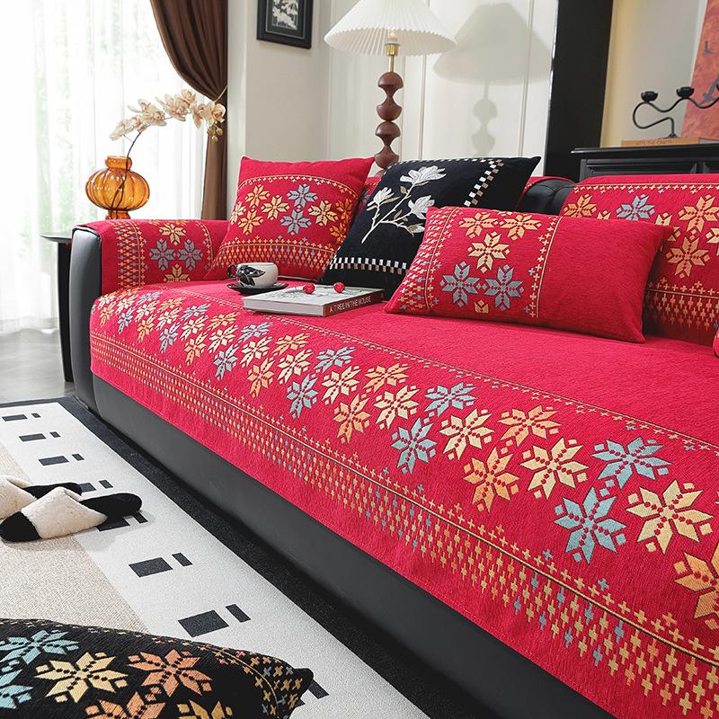 New Sofa Cushion Light Luxury High-End Seat Cushion Fixed Non-Slip Four-Season Universal Anti-Cat Scratch Sofa Cover