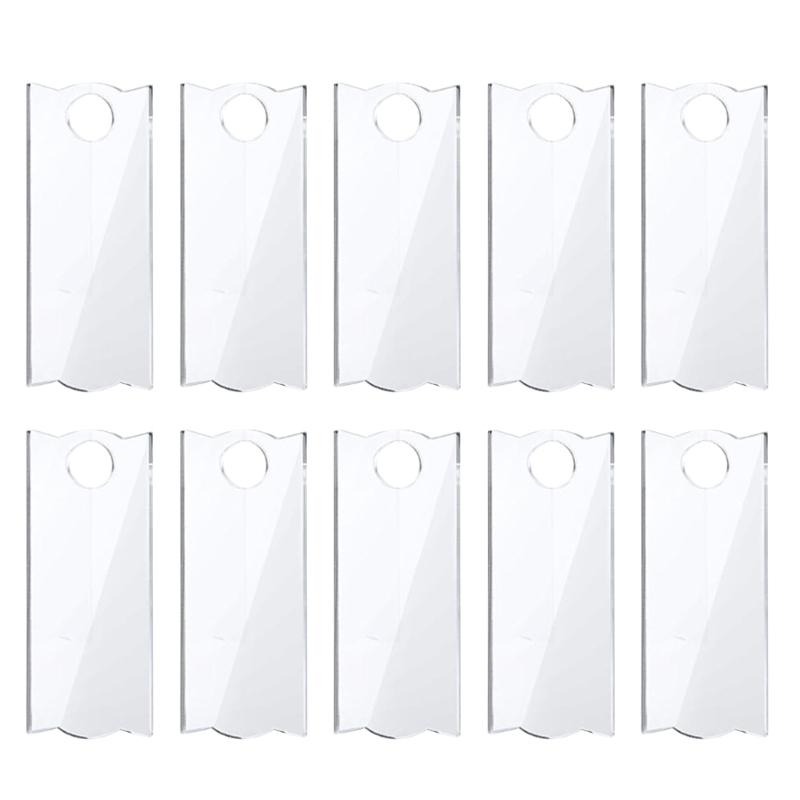 Pack of 10 Acrylic Nameplates Customizable Name Labels White Blank Name Label Practical Clear Acrylic Name Plate Card