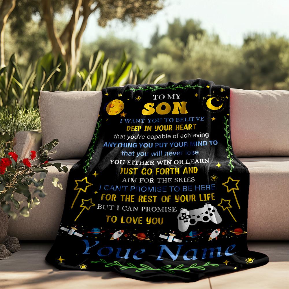 Believe In Yourself Aim High Customizable Outdoor Blanket Personalized Name Durable Comfort Throw For Picnics Outdoor Travel And Camping Sofa Office