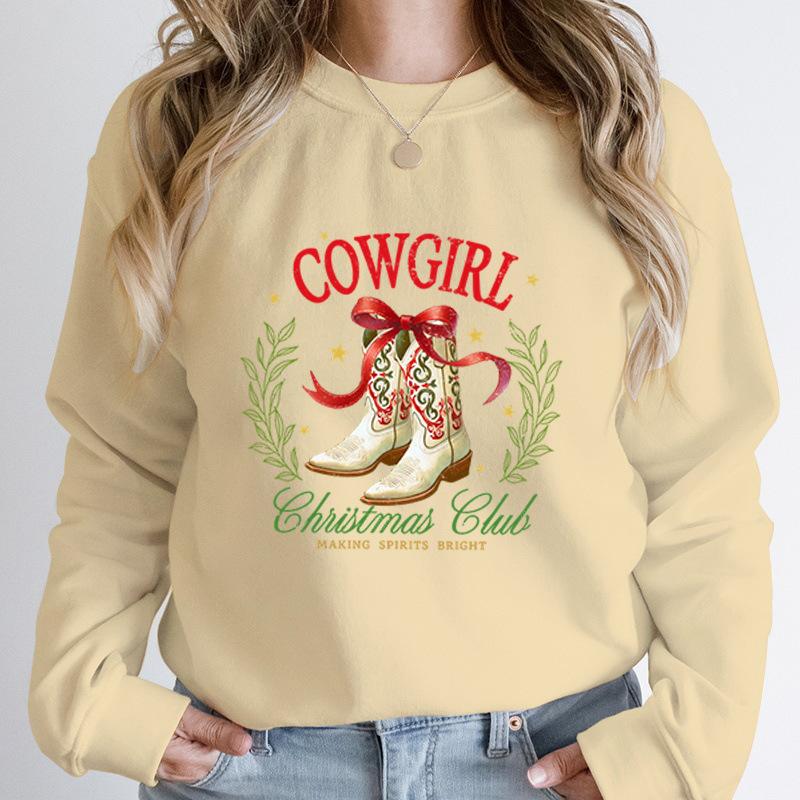 Fashion Hoodeless Sweatshirt Cowgirl Christmas Club Making