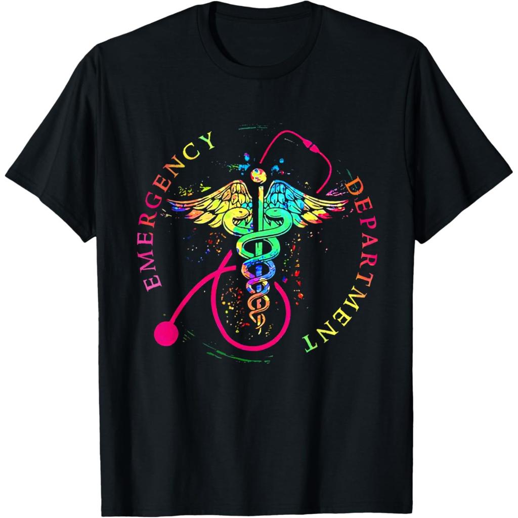 Emergency Department Room Nurse Breast Cancer T Shirts Men Cotton Humor Streetwear Tee Shirt Short Sleeve Unisex Loose Clothing