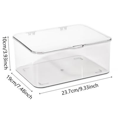 Akrylový průhledný úložný box - slouží k ukládání malých domácích panenek nebo předmětů, přenosný výklopný design, víceúčelový úložný box