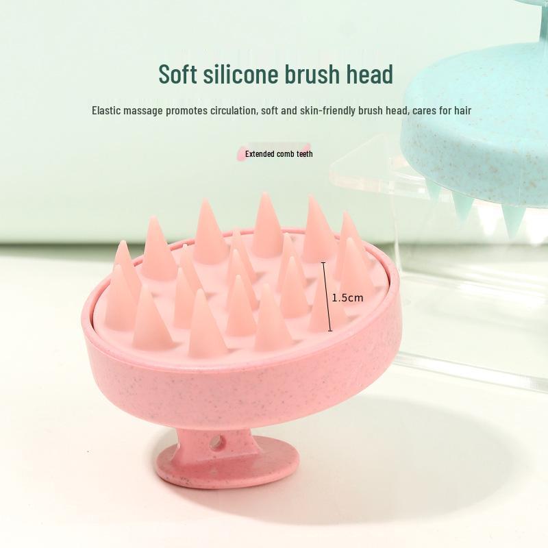 Round Silicone Scalp Shampoo & Massage Brush - Anti-itch Meridian Dredging Comb for Scalp & Pet Cleaning