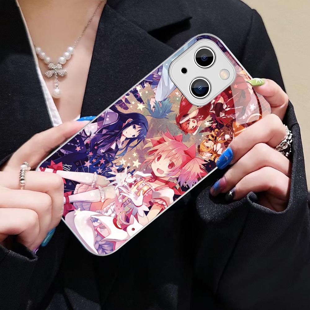 Puella Magi Madoka Magica Phone Case For IPhone 14 13 12 Mini 11 Pro XS Max X XR 14 Plus Tempered Glass Cover